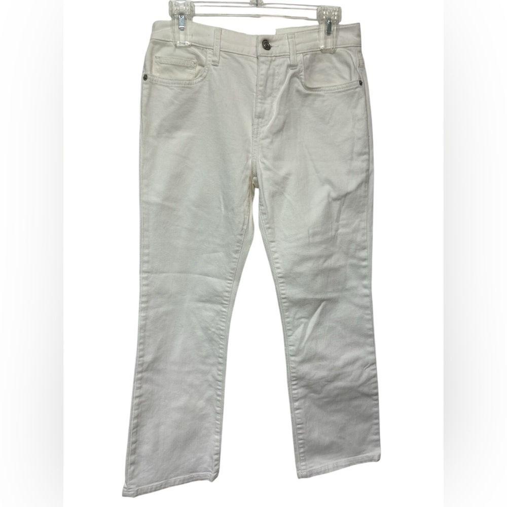 CURRENT/ELLIOTT The Stiletto Sugar White Denim Straight Leg Jeans, 27